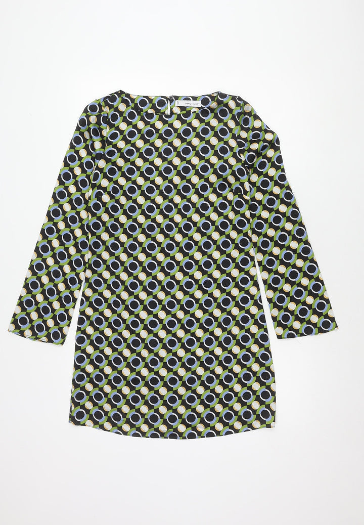 MNG Women's XS Geometric Patterned Dress Long Sleeve
