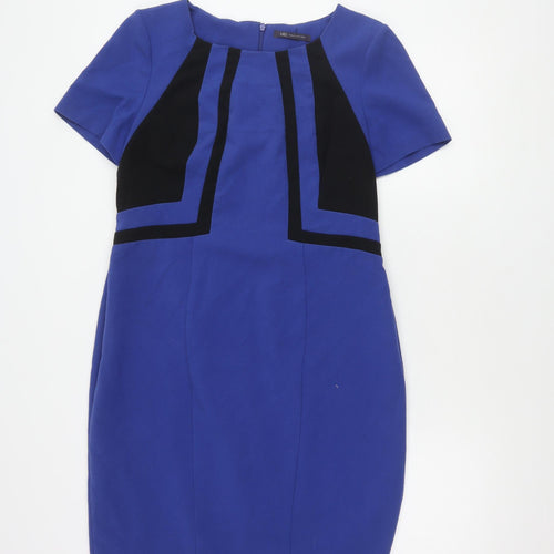 Marks and Spencer Women's Blue Sheath Dress - Size 14