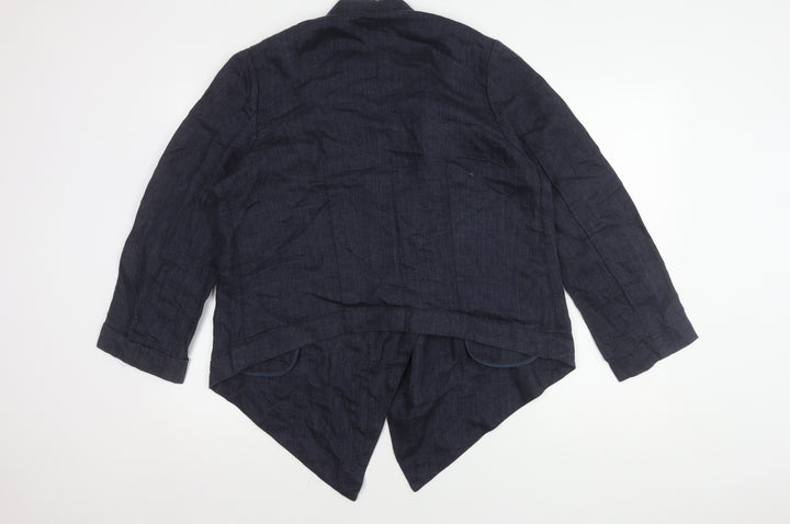 Coldwater Creek Women's Blue Linen Blazer, Size M