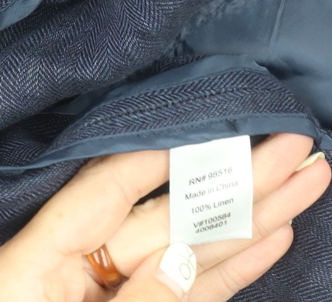 Coldwater Creek Women's Blue Linen Blazer, Size M