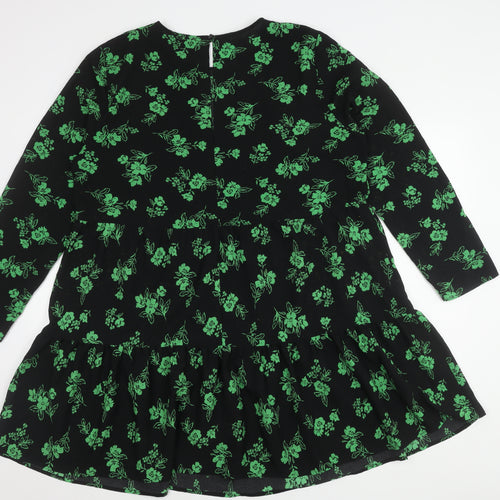 ASOS DESIGN Women's Floral Dress Size 18 Black/Green