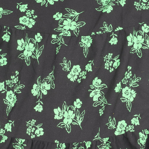 ASOS DESIGN Women's Floral Dress Size 18 Black/Green