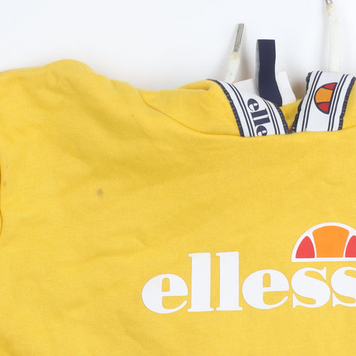 Ellesse Girls Yellow Logo Pullover Hoodie 2XS