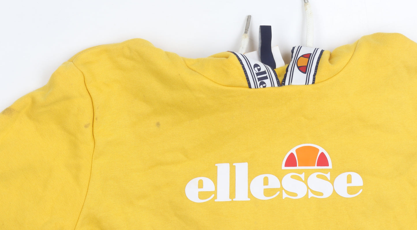 Ellesse Girls Yellow Logo Pullover Hoodie 2XS