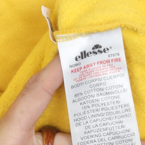 Ellesse Girls Yellow Logo Pullover Hoodie 2XS