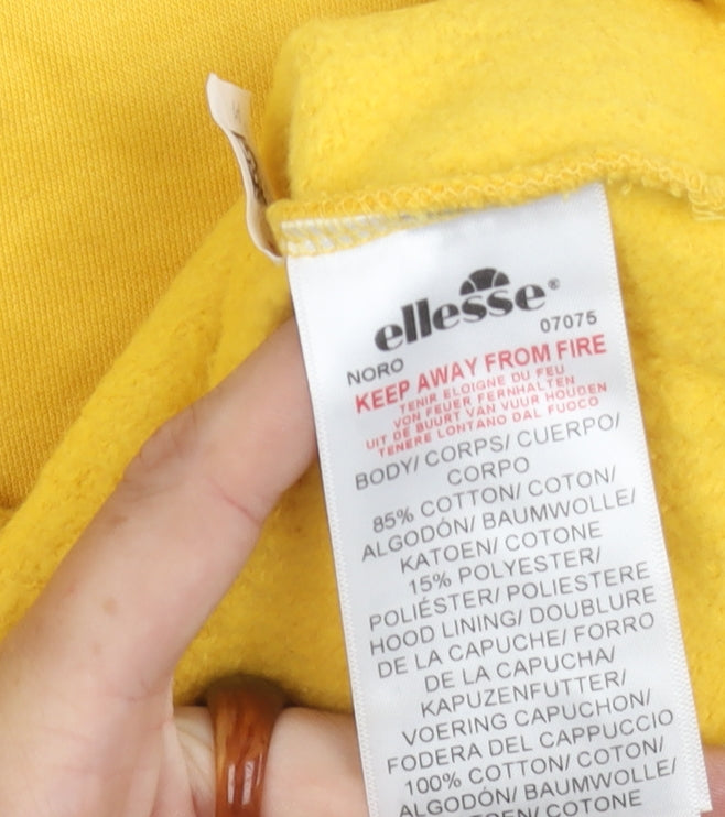 Ellesse Girls Yellow Logo Pullover Hoodie 2XS