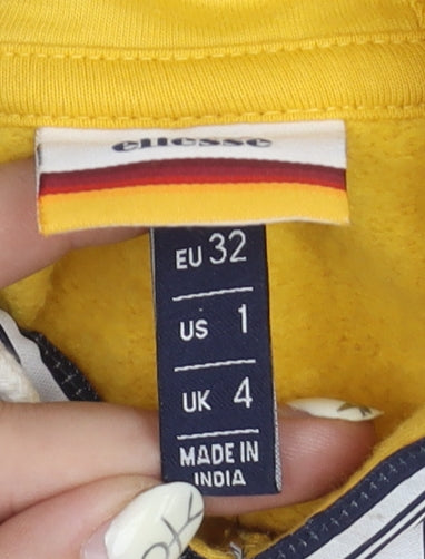 Ellesse Girls Yellow Logo Pullover Hoodie 2XS
