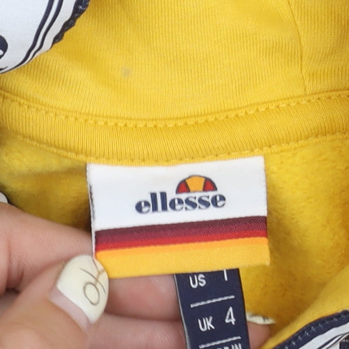 Ellesse Girls Yellow Logo Pullover Hoodie 2XS