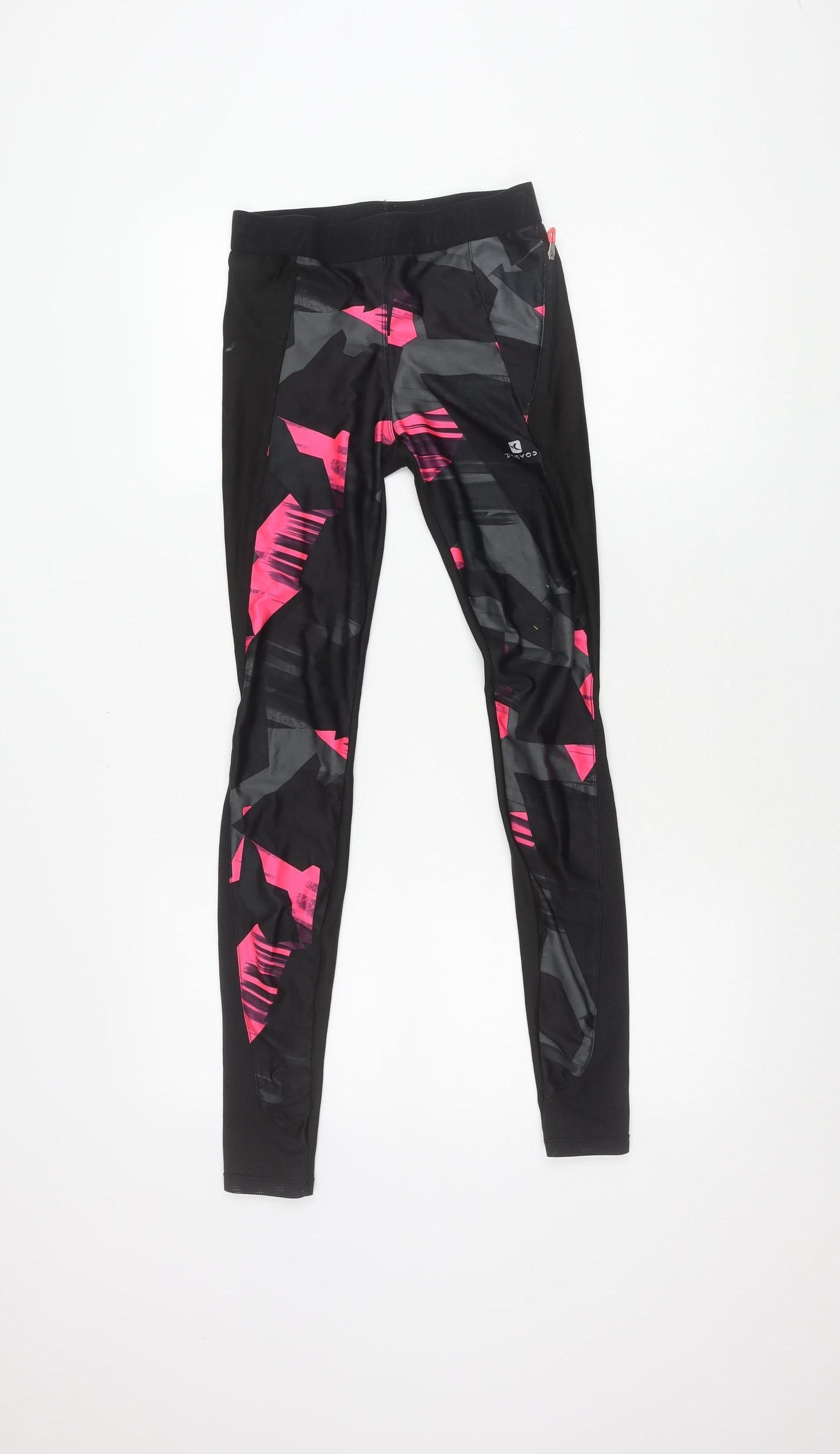Decathlon Kids Compression Leggings - Black/Multicoloured, S