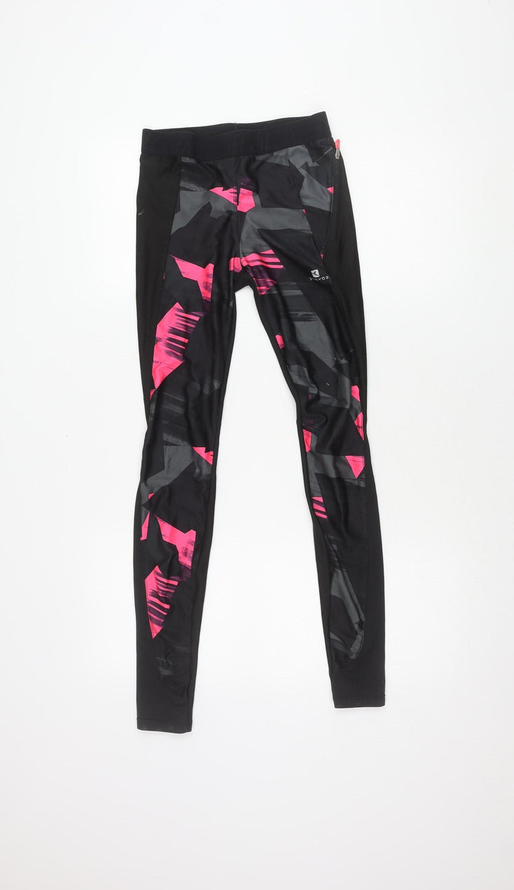 Decathlon Kids Compression Leggings - Black/Multicoloured, S