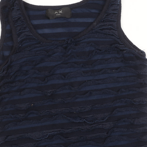 AX Paris Blue Sleeveless Women’s Casual Striped Dress
