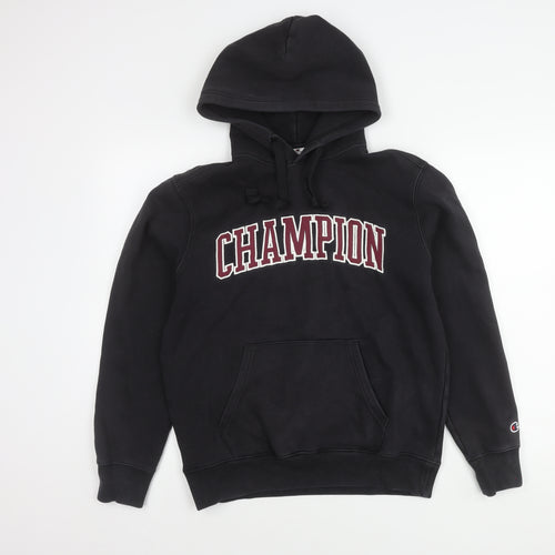 Champion Men's Black Small Pullover Hoodie - Logo Style