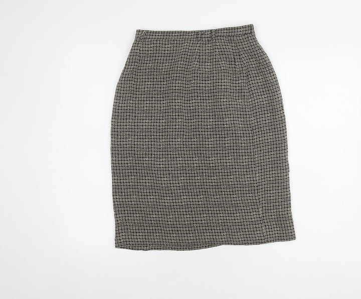 Jaeger Women's Midi Skirt Black Ivory Size 10 Pencil