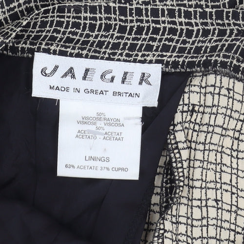 Jaeger Women's Midi Skirt Black Ivory Size 10 Pencil