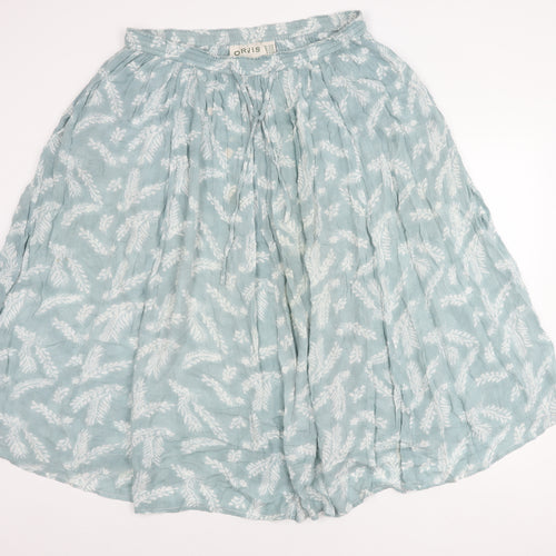 Orvis Women's Blue Floral Peasant Midi Skirt L