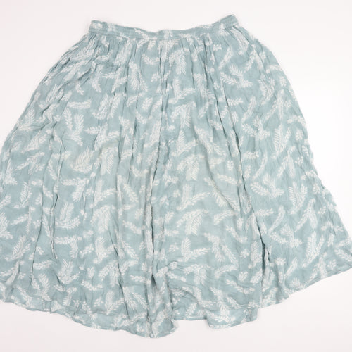 Orvis Women's Blue Floral Peasant Midi Skirt L