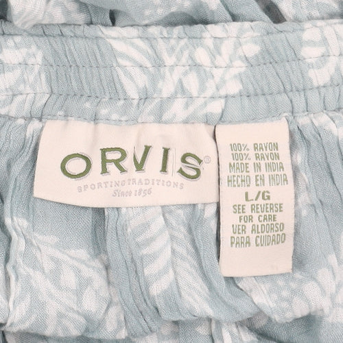 Orvis Women's Blue Floral Peasant Midi Skirt L