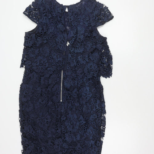 Lipsy Women's Blue Lace Dress, Size 14