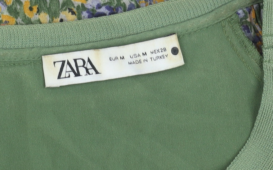 Zara Women's Multicoloured Floral Tunic Blouse Size 12