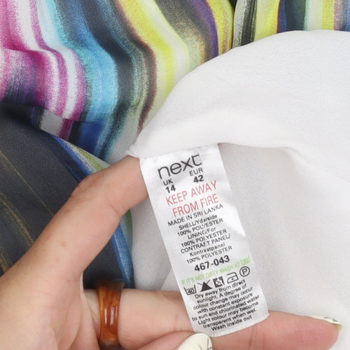 Next Women’s Multicoloured V-Neck Dress, Size 14