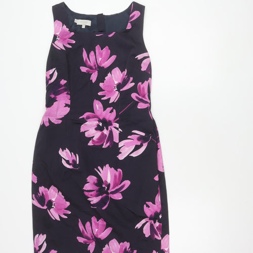 Hobbs Women's Floral Sheath Dress Size 12 - Black Pink