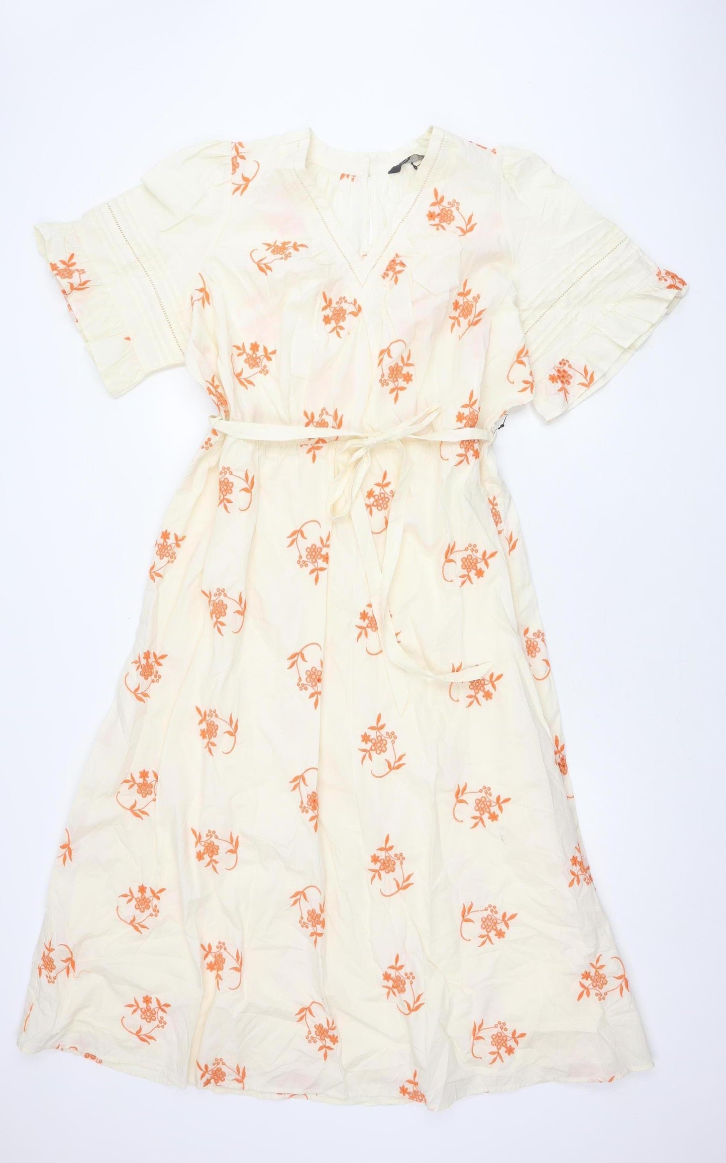 Marks and Spencer Women Ivory Floral Long Dress Size 22