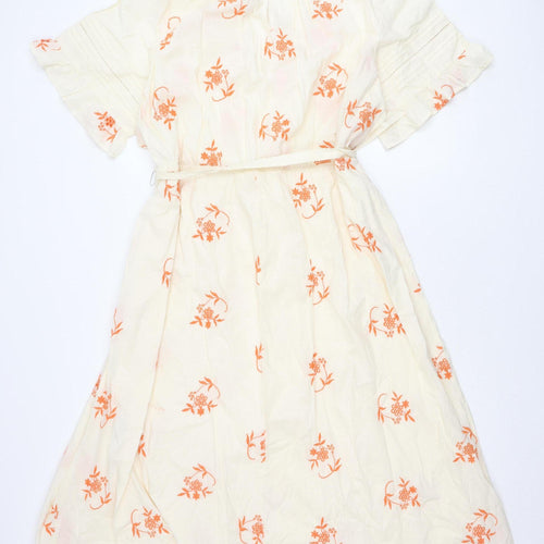 Marks and Spencer Women Ivory Floral Long Dress Size 22