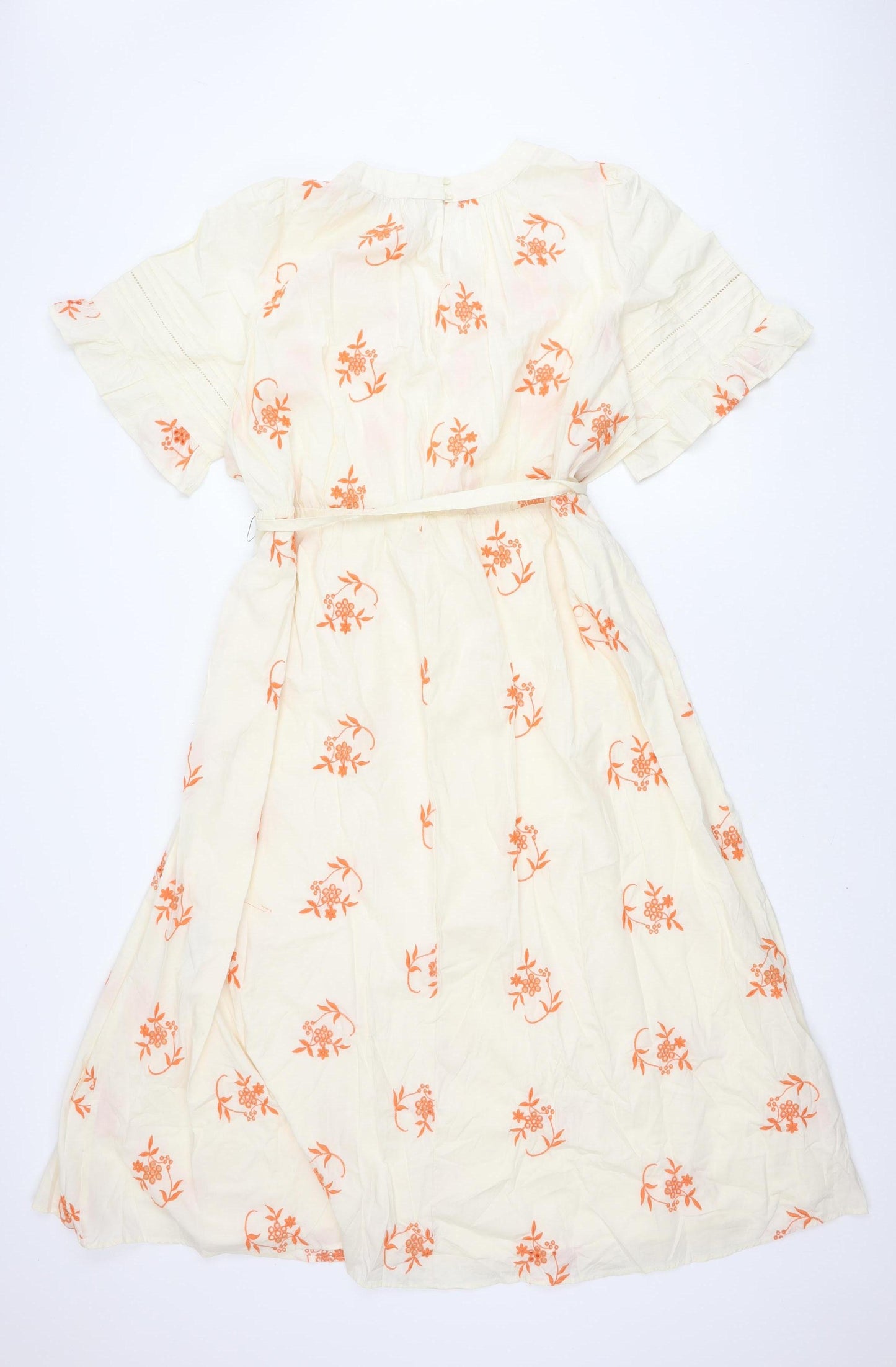 Marks and Spencer Women Ivory Floral Long Dress Size 22