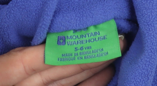 Mountain Warehouse Girls Blue Fleece Half Zip Sweatshirt 5-6 Years