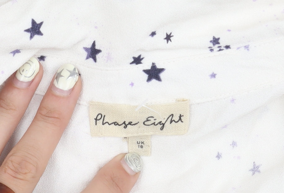 Phase Eight Women White Long Sleeve Top UK 16