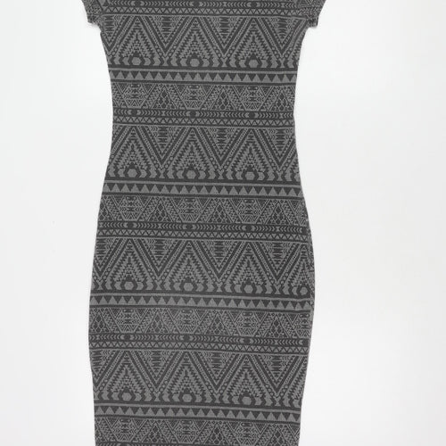 SoulCal&Co Grey Geometric Bodycon Dress XS