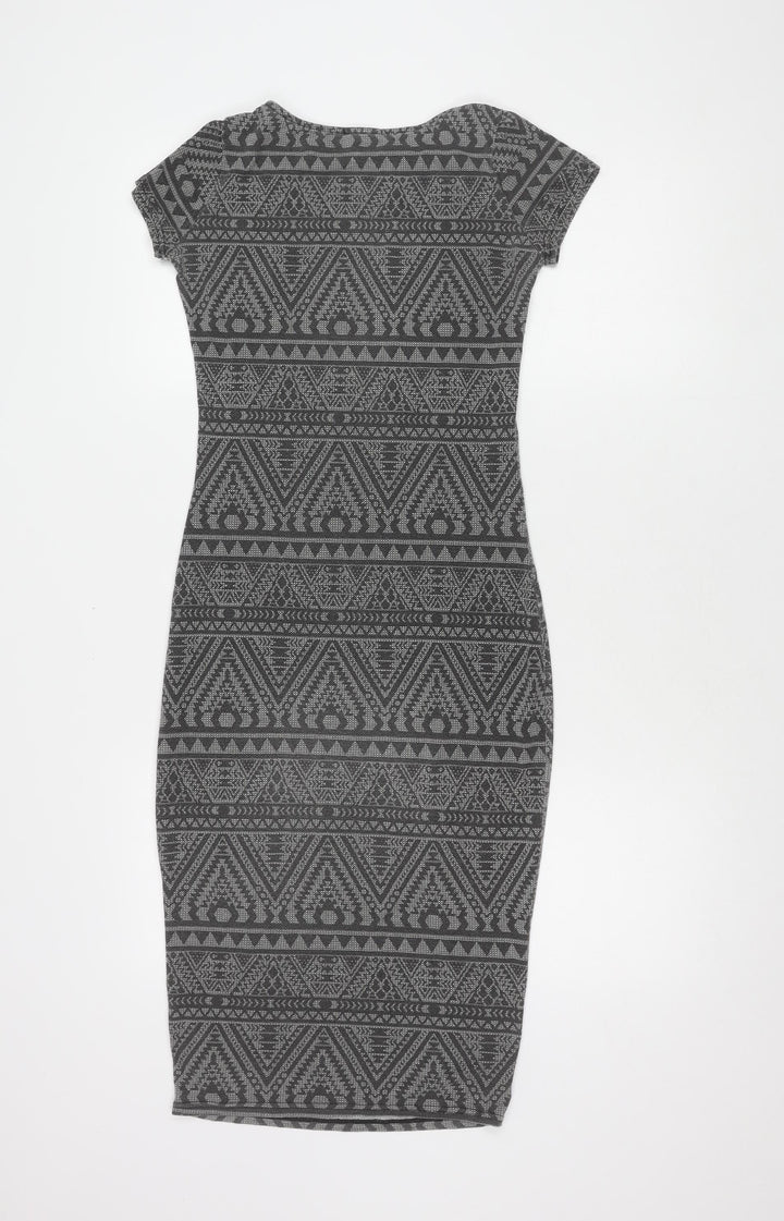 SoulCal&Co Grey Geometric Bodycon Dress XS