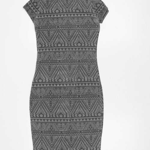 SoulCal&Co Grey Geometric Bodycon Dress XS