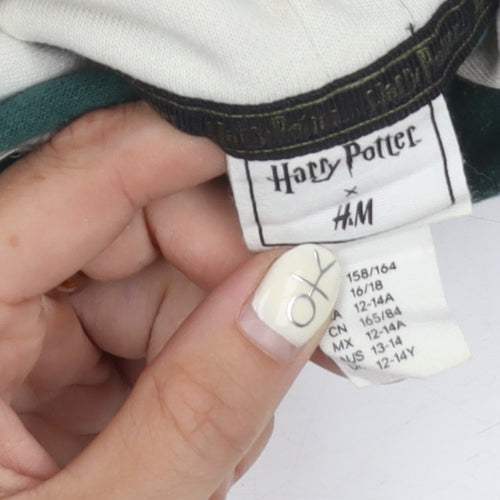 H&M Harry Potter Girls Green 12-14Y Hoodie Pullover