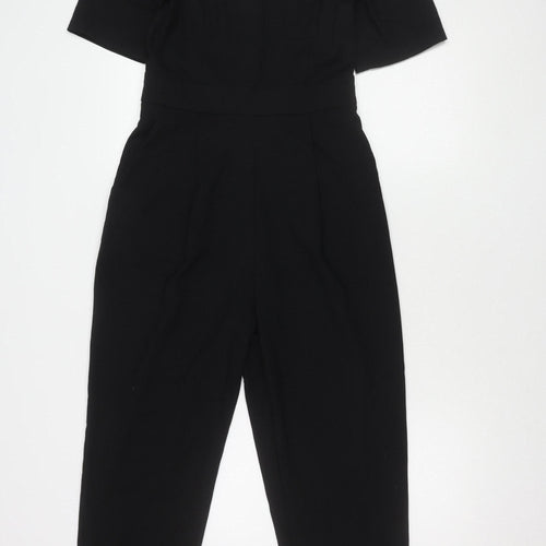 H&M Women's Black Jumpsuit, Size 10, Short Sleeve, Elegant
