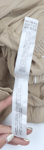 Bershka Women's Beige Cropped Button-Up Shirt L