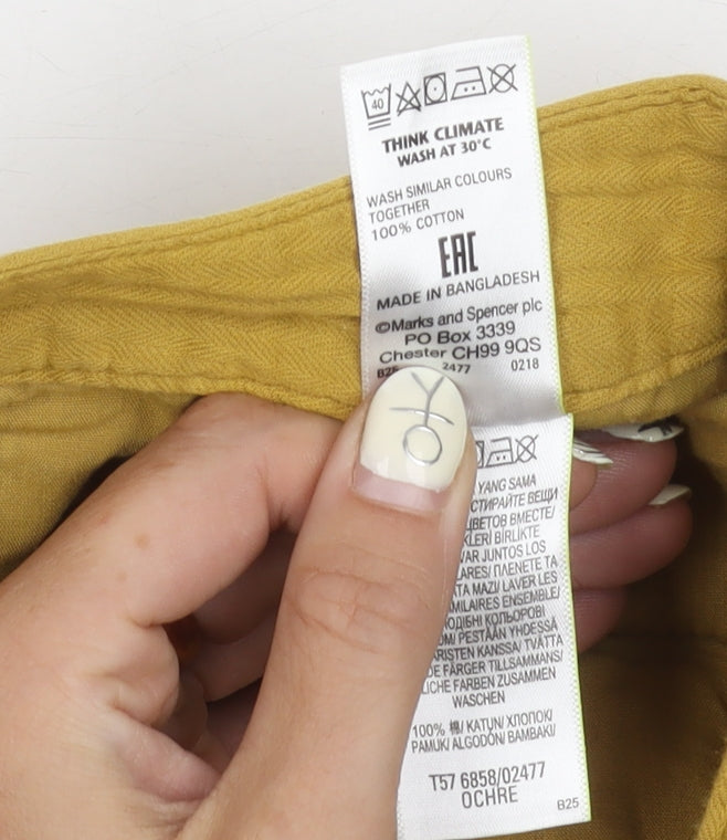 Marks and Spencer Women's Yellow Trousers Size 18