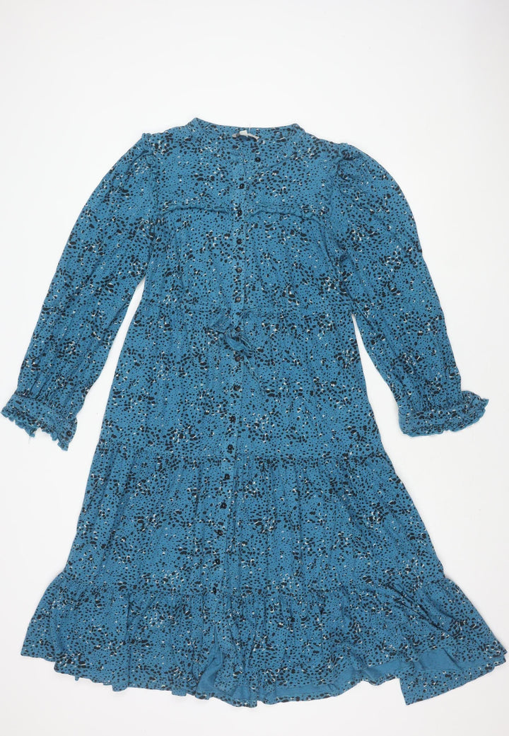 Monsoon Women's Blue Animal Print Dress S