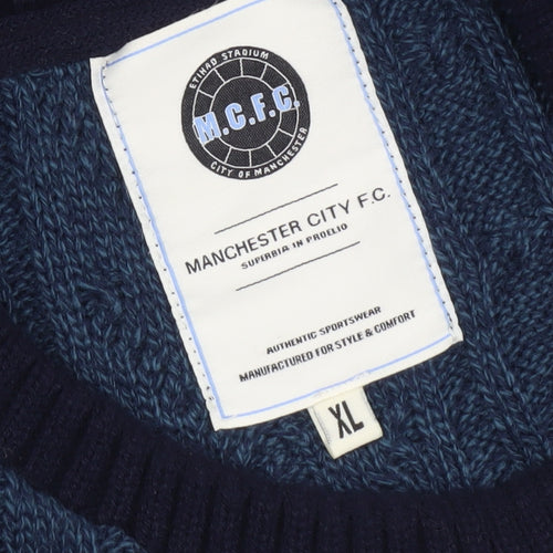 Manchester City F.C. Men's Blue XL Pullover Jumper