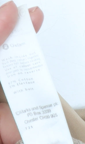 Marks and Spencer Women's Beige Chino Trousers Size 14