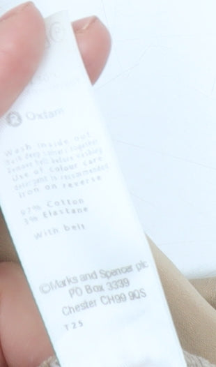 Marks and Spencer Women's Beige Chino Trousers Size 14