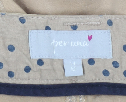 Marks and Spencer Women's Beige Chino Trousers Size 14