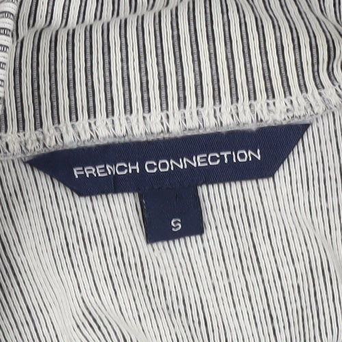 French Connection Women's Grey Stripe Knit Top, Size S