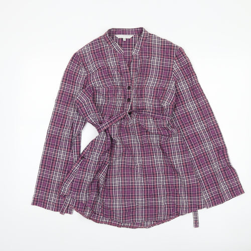 Rocha John Rocha Women's Purple Plaid Blouse, Size 12