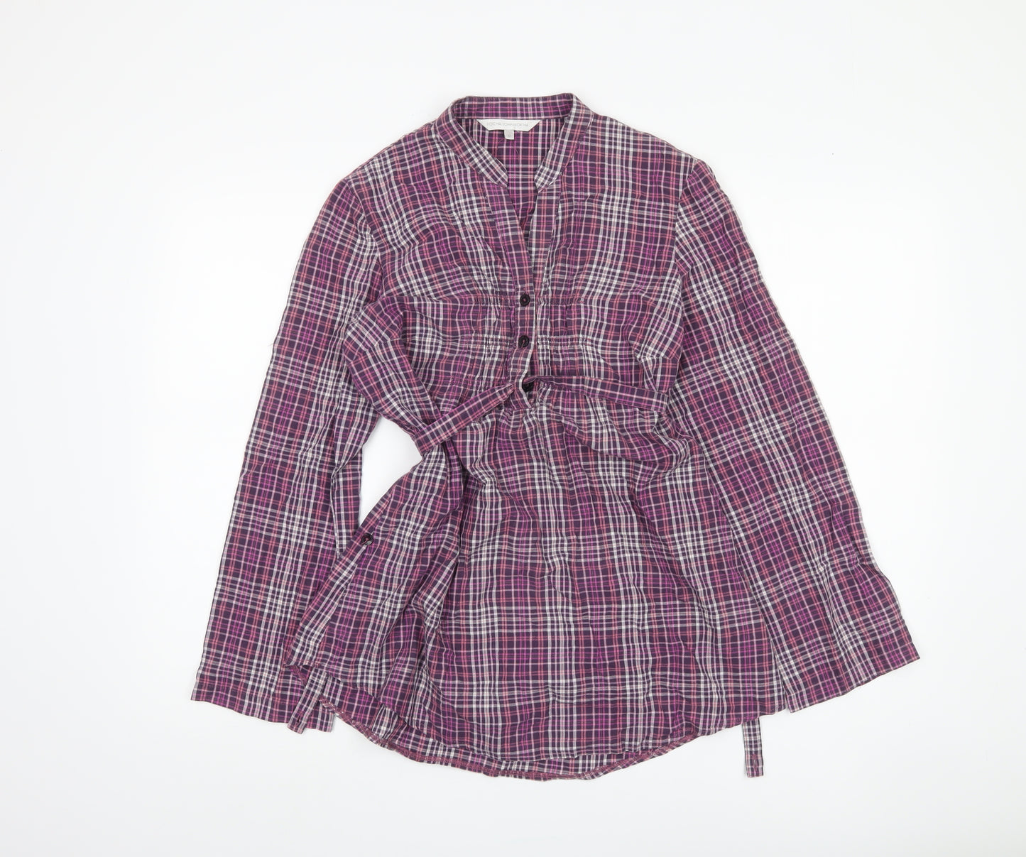 Rocha John Rocha Women's Purple Plaid Blouse, Size 12