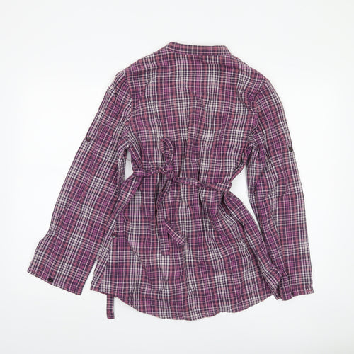 Rocha John Rocha Women's Purple Plaid Blouse, Size 12