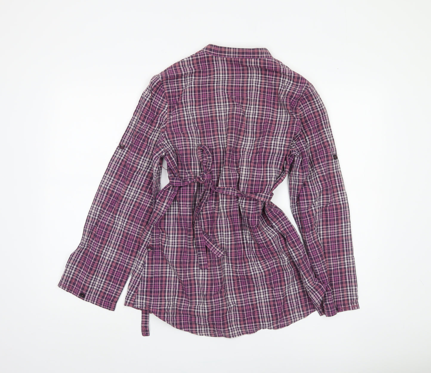 Rocha John Rocha Women's Purple Plaid Blouse, Size 12