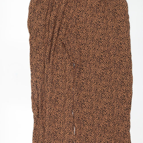 M&S Women's Brown Viscose Trousers Size 16