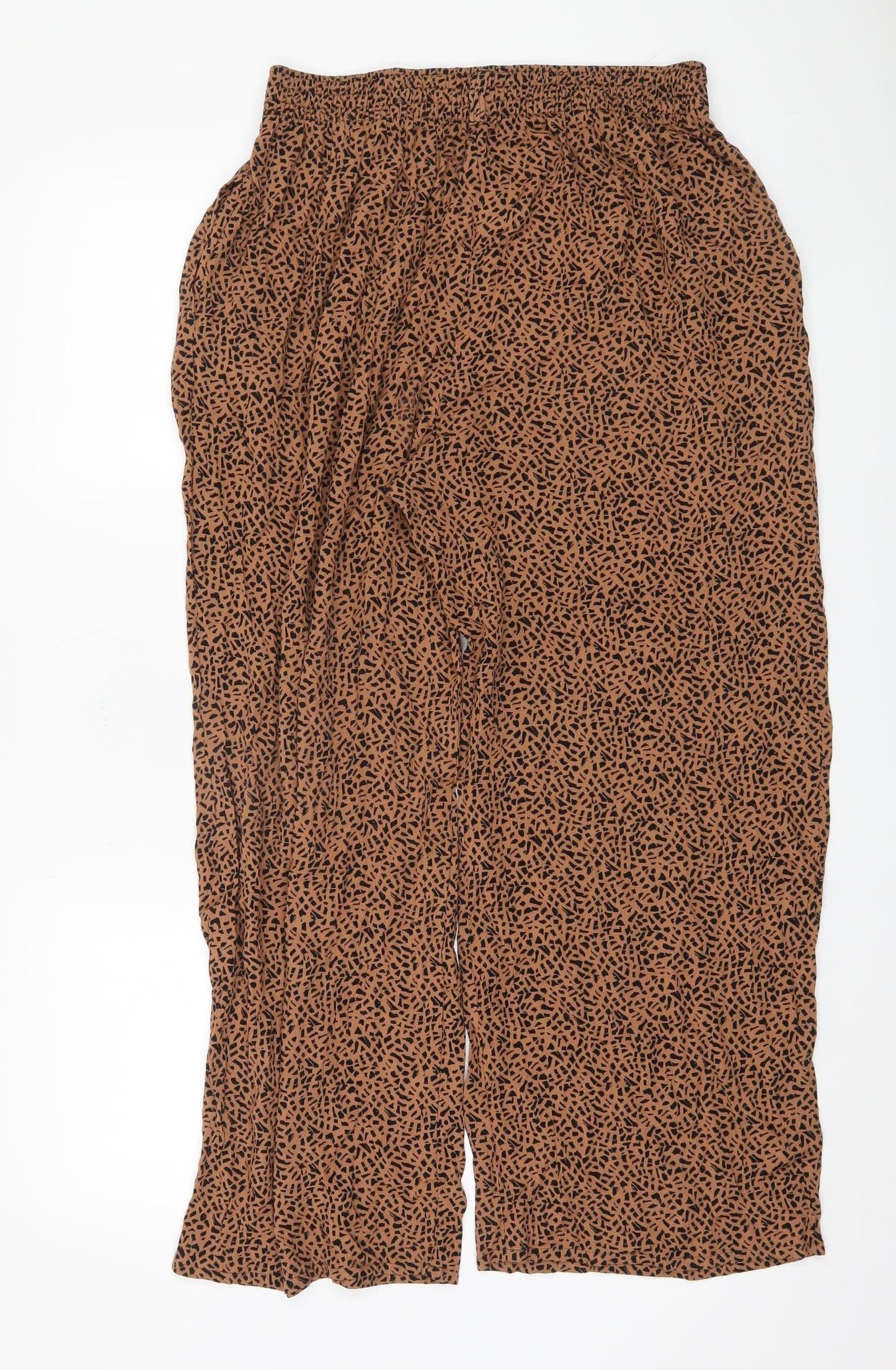 M&S Women's Brown Viscose Trousers Size 16