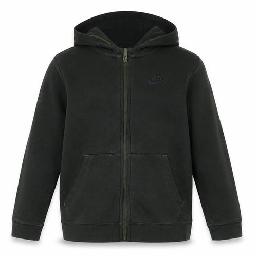 Nike Boys Green Full Zip Hoodie - M, Regular Fit, Hooded